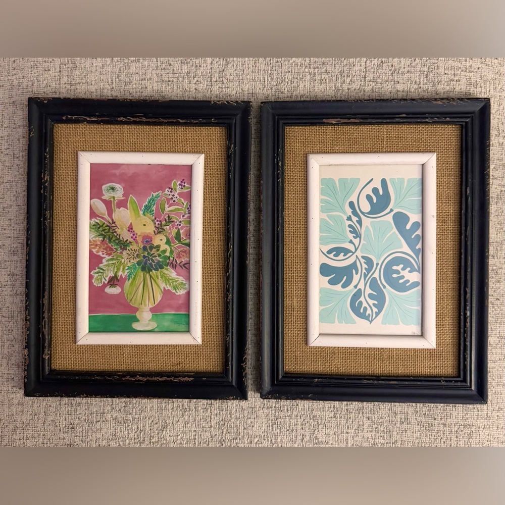 Framed Art Set with Wood Frames 10.5 x 14